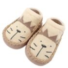 chaussette antiderapante bebe beige lion