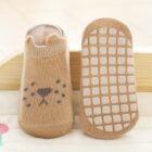 chaussette courte bebe marron clair lion