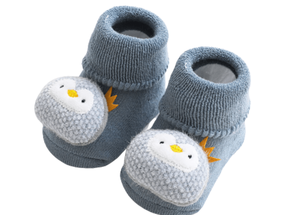 Chaussons chaussettes bébé 0-6 mois toile et tissu  Ourson brun par C2BB,  spécialiste des chaussures/chaussons/chaussettes pour