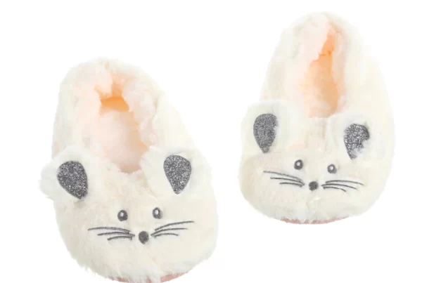 pantoufle souris femme blanc