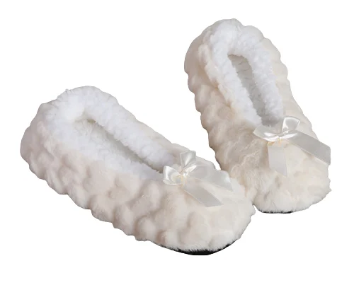 chausson fluffy blanc pour femme