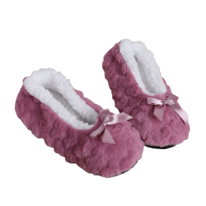 chausson fluffy femme rose