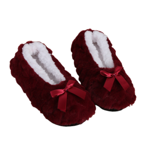 chausson fluffy rouge femme