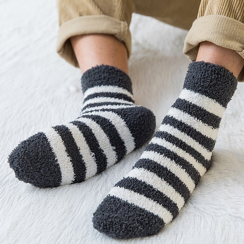 Chaussettes Hiver Pilou Pilou Pour Hommes - Taille 43-46 - Épaisses, Chaudes, Antidérapantes - Cadeau Idéal