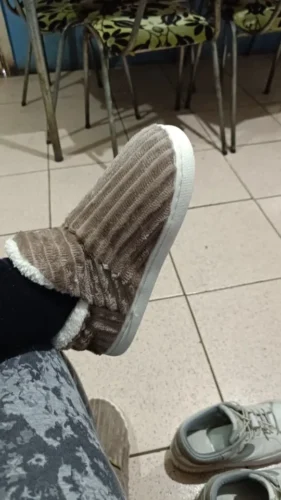 Chausson marron fourré femme photo review