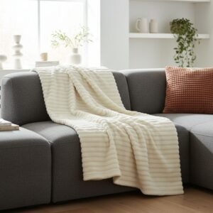 Plaid fourrure blanc