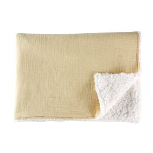 Plaid bébé gaze de coton polaire - Jaune