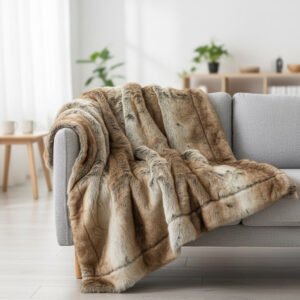 Plaid fausse fourrure ours