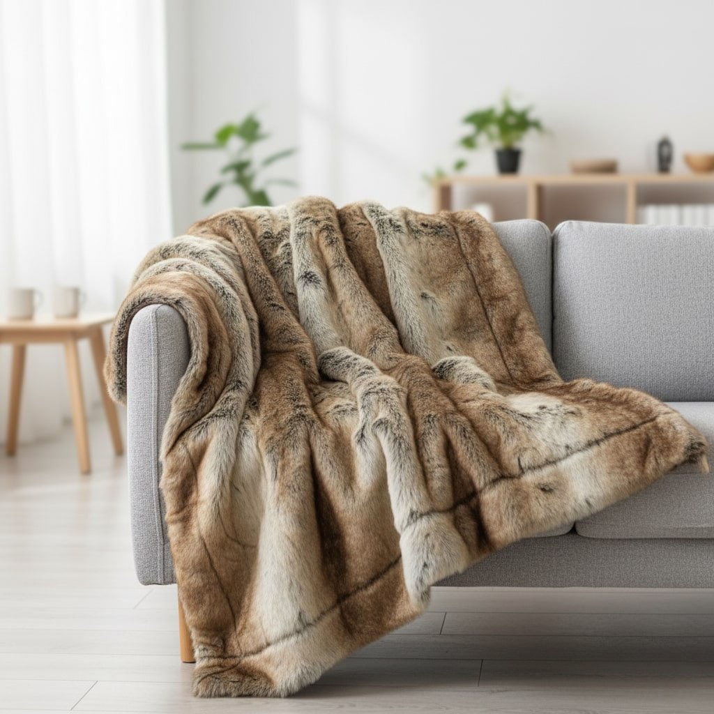 Plaid fausse fourrure ours (2)