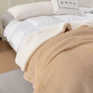 Plaid polaire et sherpa - Beige