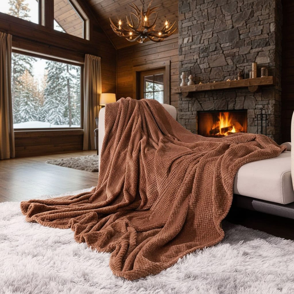 Plaid polaire marron (5)