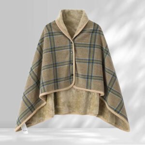 Plaid poncho polaire homme - Beige