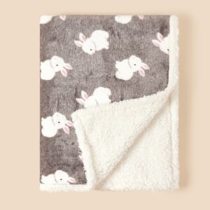 Plaid sherpa bébé - Lapin blanc