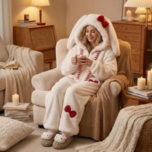 Combinaison pilou pilou lapin femme grosse fourrure - M