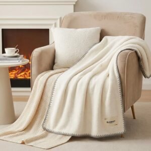 Grand plaid en laine cachemire - Blanc