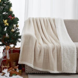 Plaid épais en laine - Beige