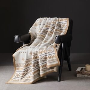 Plaid en laine imprimé cachemire - Aztèque