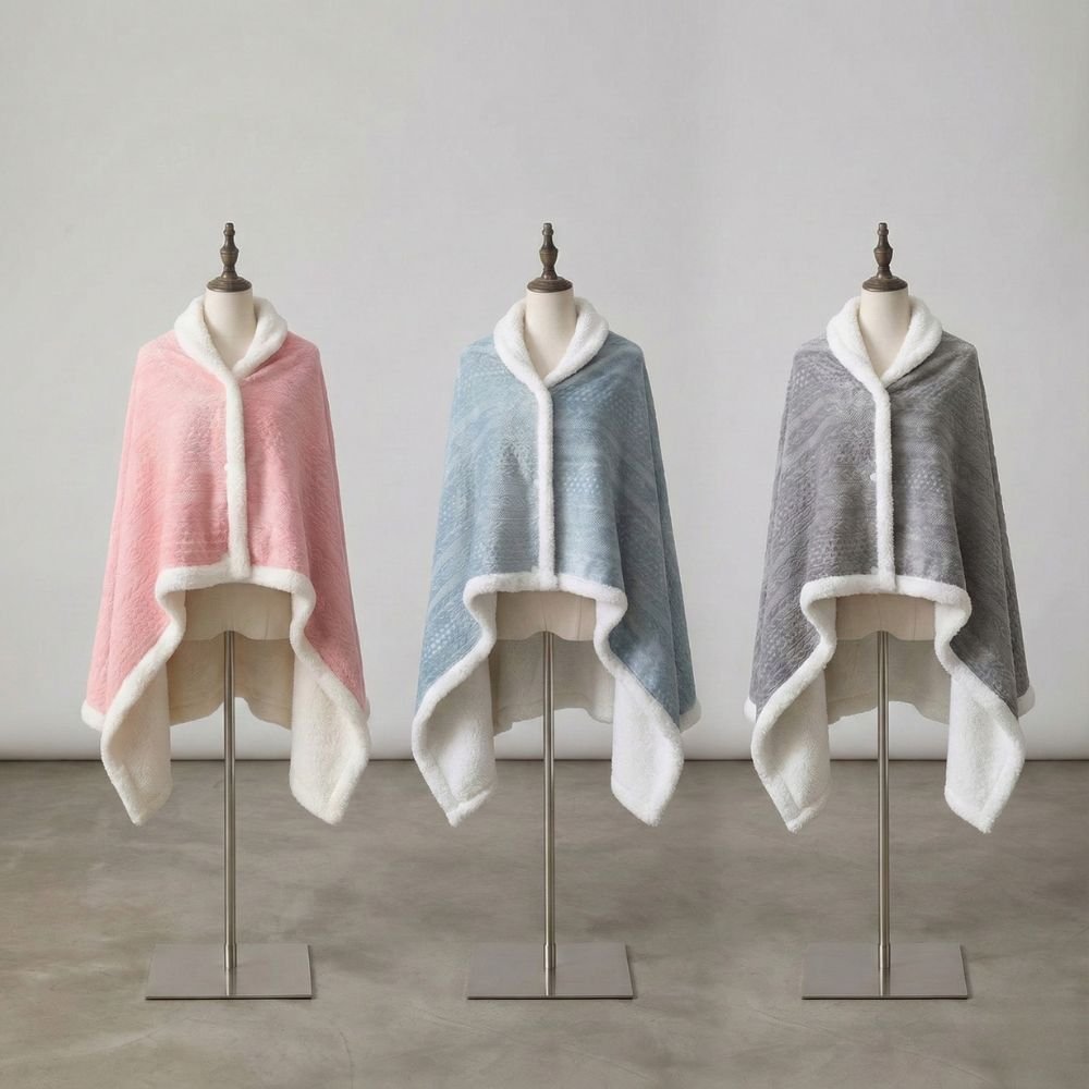 Plaid poncho sherpa 4