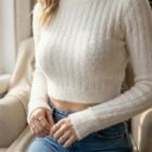Pull pilou femme crop, vue 4