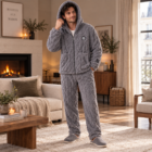Pyjama homme pilou très chaud, vue 3