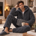Pyjama homme pilou très chaud, vue 2