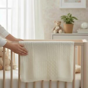 Plaid en laine pour bebe - Beige