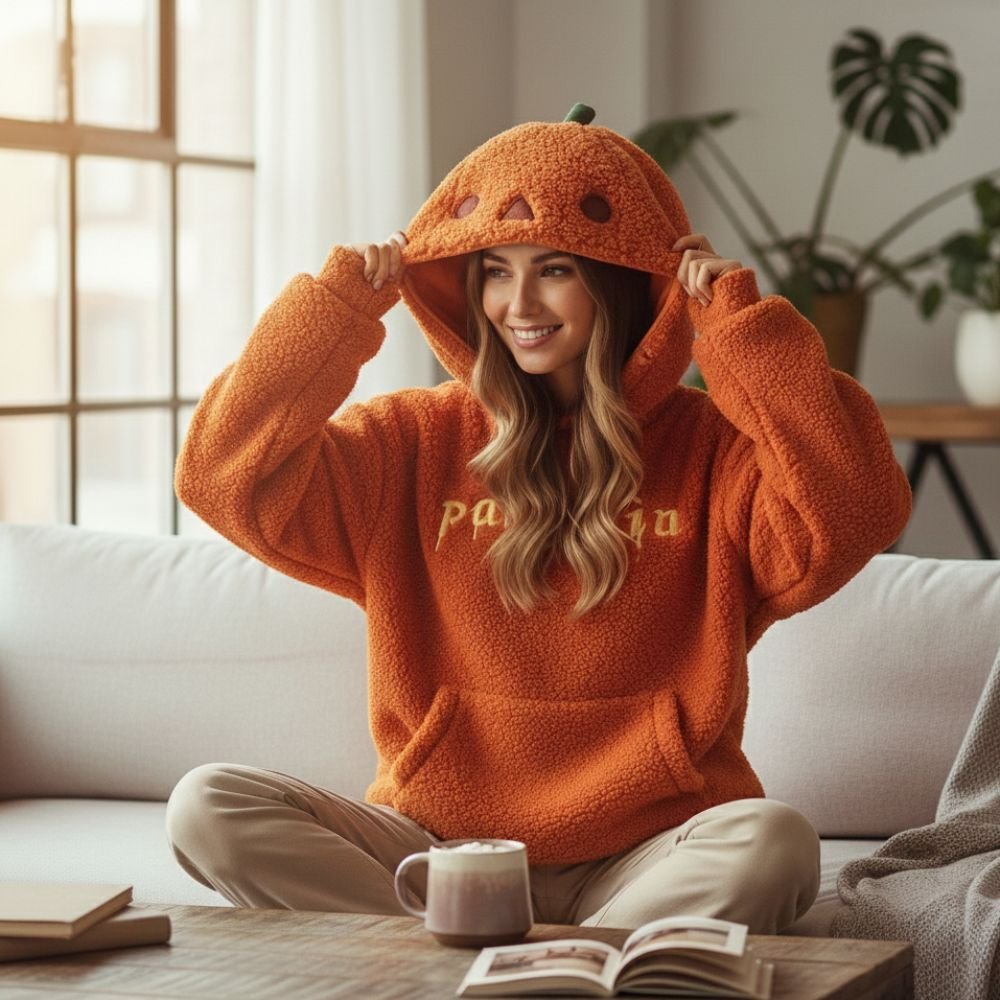 pull pilou pilou femme rigolo citrouille 3