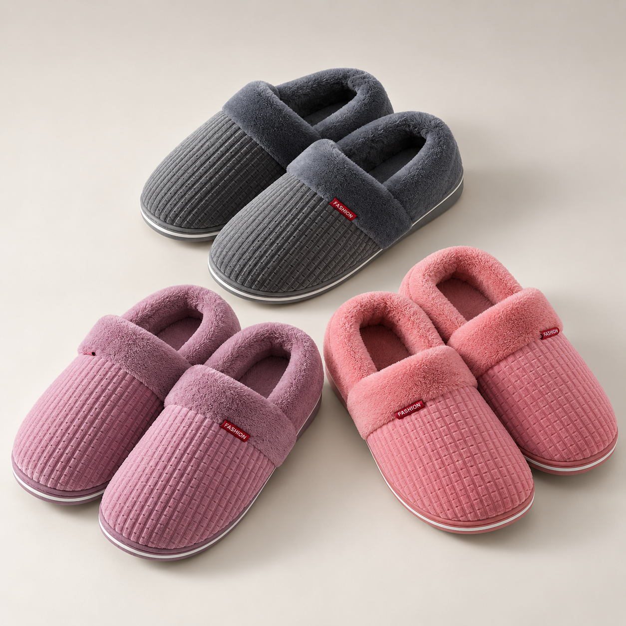 Chaussons roses en pilou pilou, vue 2