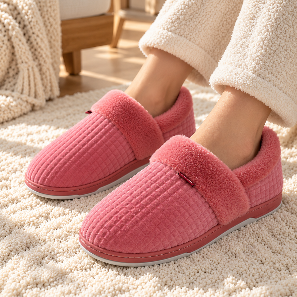Chaussons roses en pilou pilou, vue 5