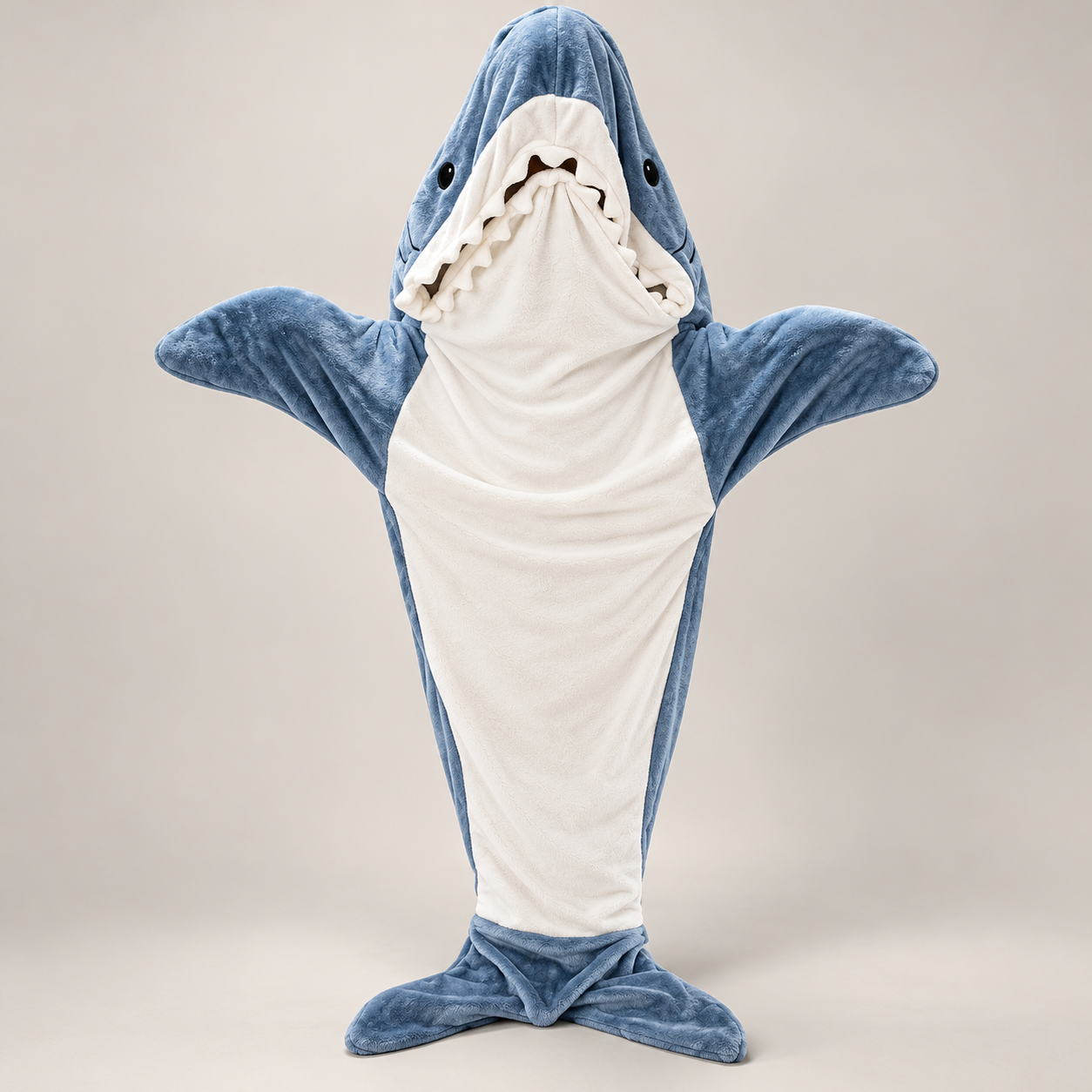 Combinaison plaid pyjama requin en polaire-3