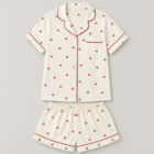 Ensemble pyjama short et chemise femme cerises, vue 2