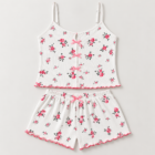 Ensemble pyjama short femme à motif floral, vue 2