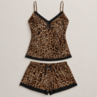 Ensemble pyjama short femme motif léopard, vue 2