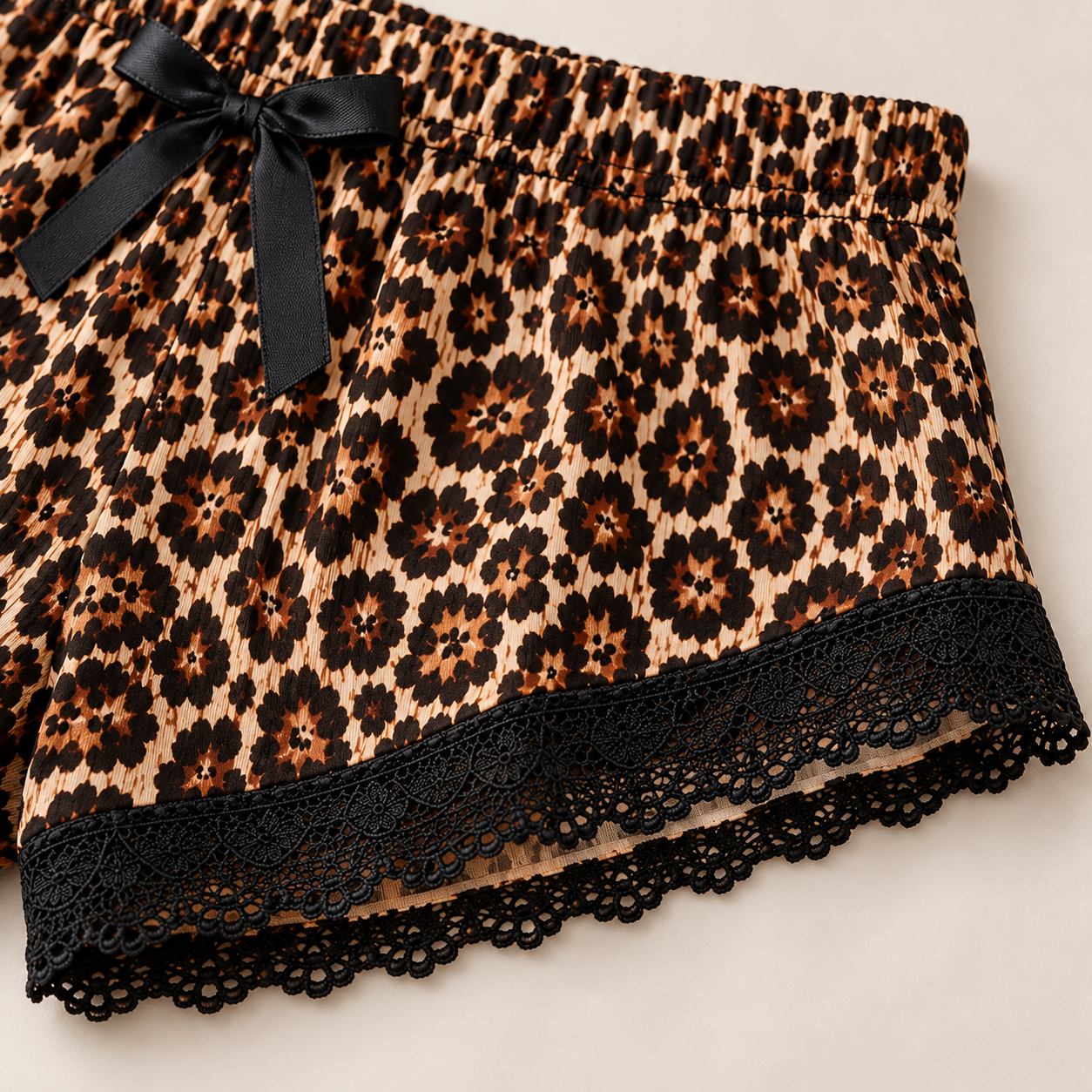 Ensemble pyjama short femme motif léopard, vue 7
