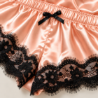 Ensemble pyjashort caraco femme en satin, vue 5