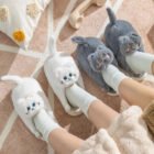 chaussons femme pilou pilou chat beige vue 3