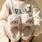 chaussons femme pilou pilou chat beige vue 4