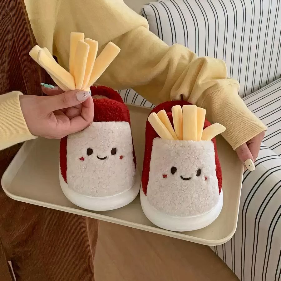Chaussons frites en peluche humoristique - vue 2