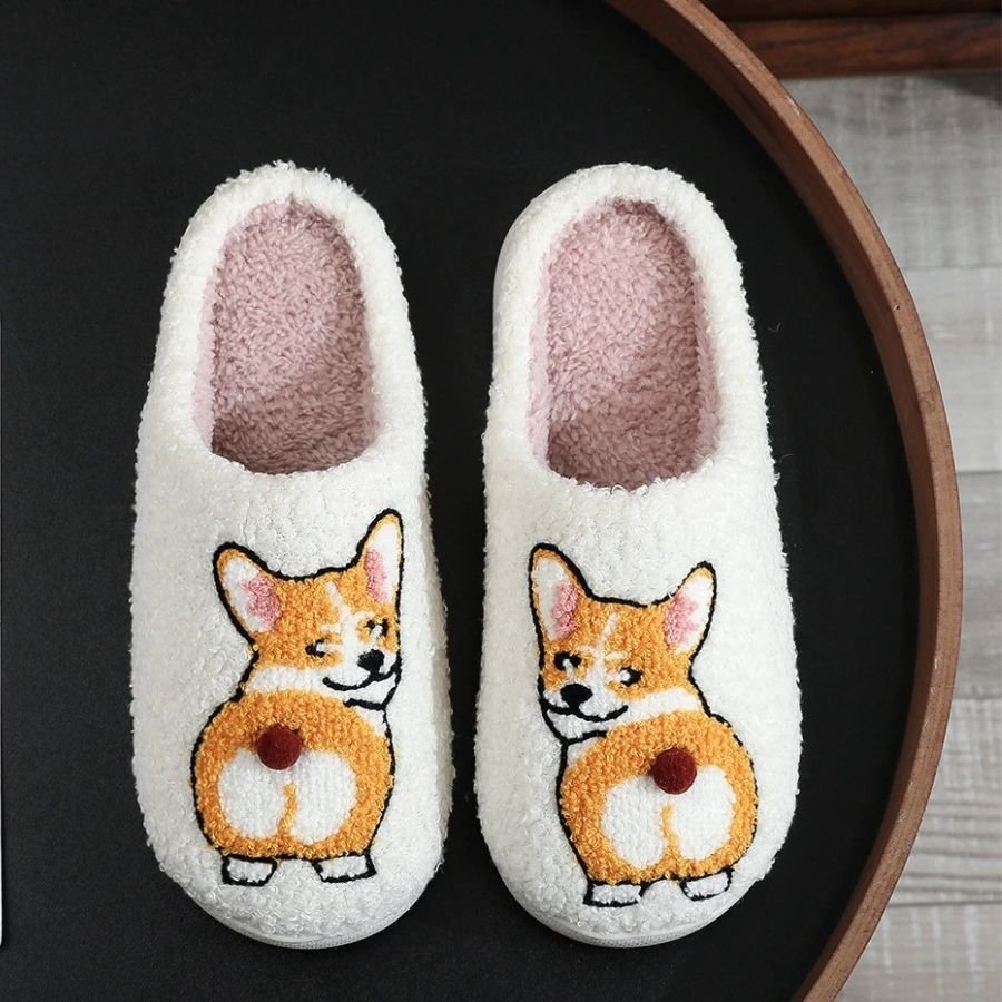 Pantoufles Corgi en peluche pour adulte - vue 2