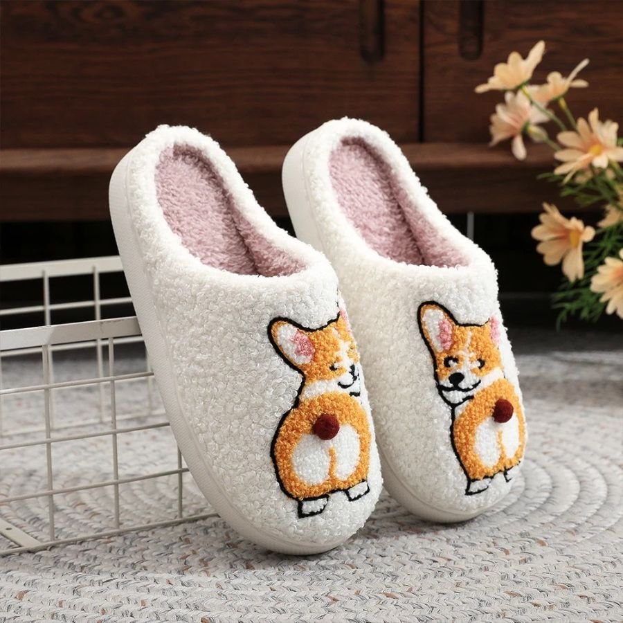 Pantoufles Corgi en peluche pour adulte - vue 4