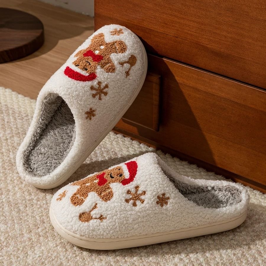 Pantoufles de Noël bonhomme en pain d'épice - vue 3